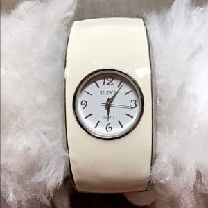 White cuff watch